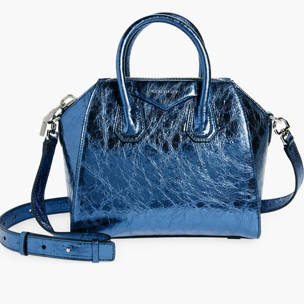 Metallic Blue Handbag
